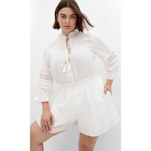 Women's Plus Size Faye Playsuit - ivory | CITY CHIC